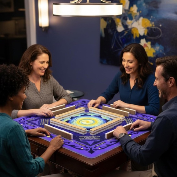 Mahjong Mat 33 x 33 with Storage Bag, Purple - Picture 7 of 7